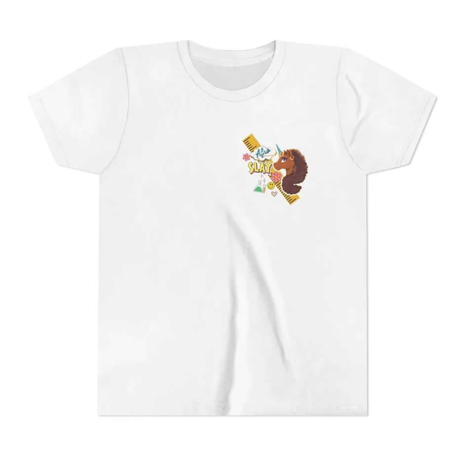 Youth Tee - Afro Unicorn Composition Back Design