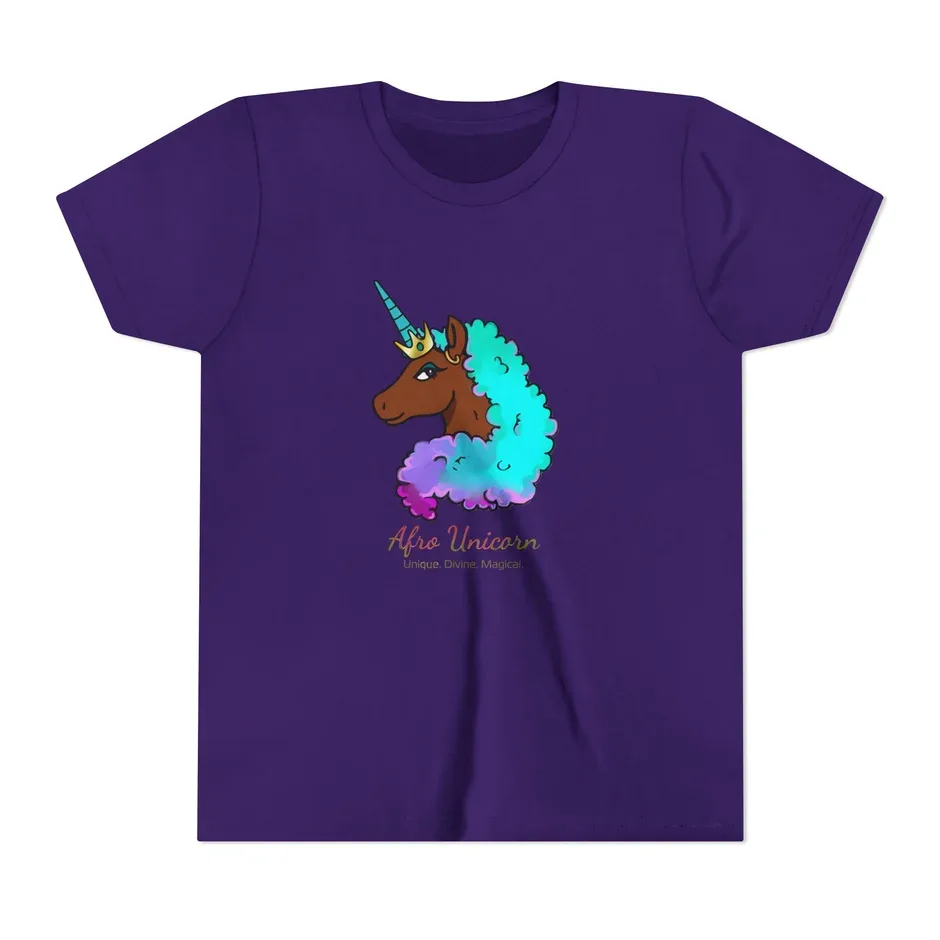 Kids T-Shirt Afro Unicorn Cotton Candy Design
