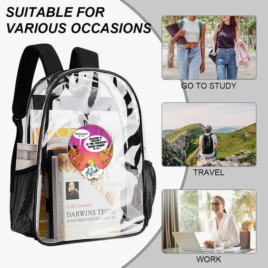Afro Unicorn Afronia Clear Backpack