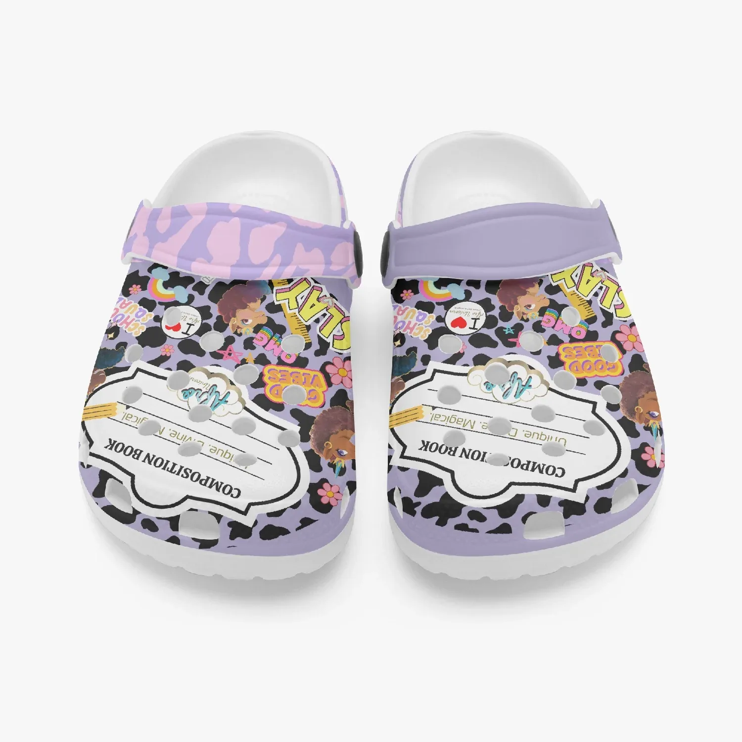 Noted Slay Afro Unicorn Kids Clogs