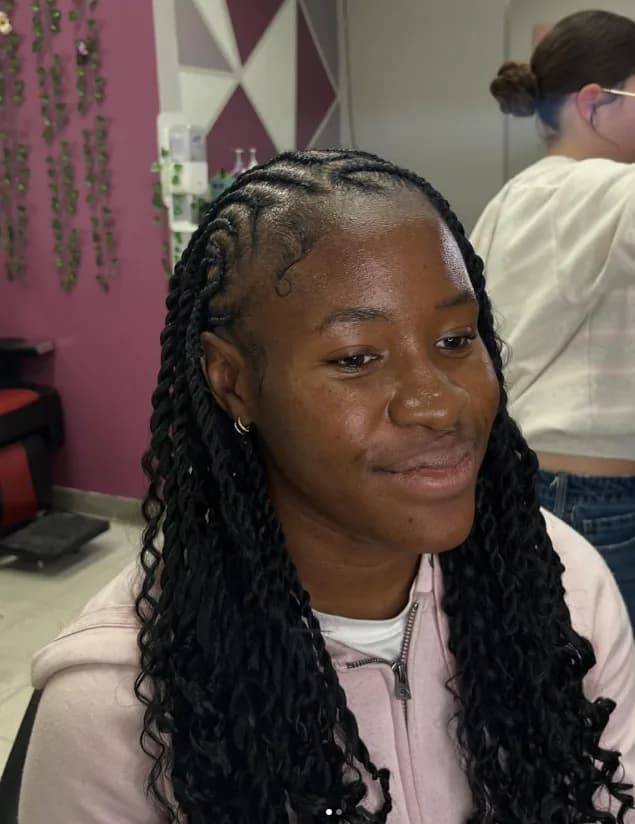 Fulani / Cornrows Braids in front / Sew-in back
