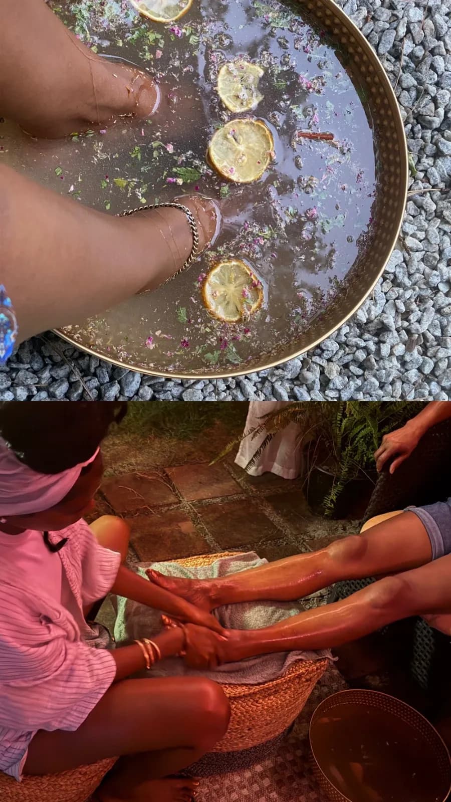 Foot Bath & Warm Oil Massage