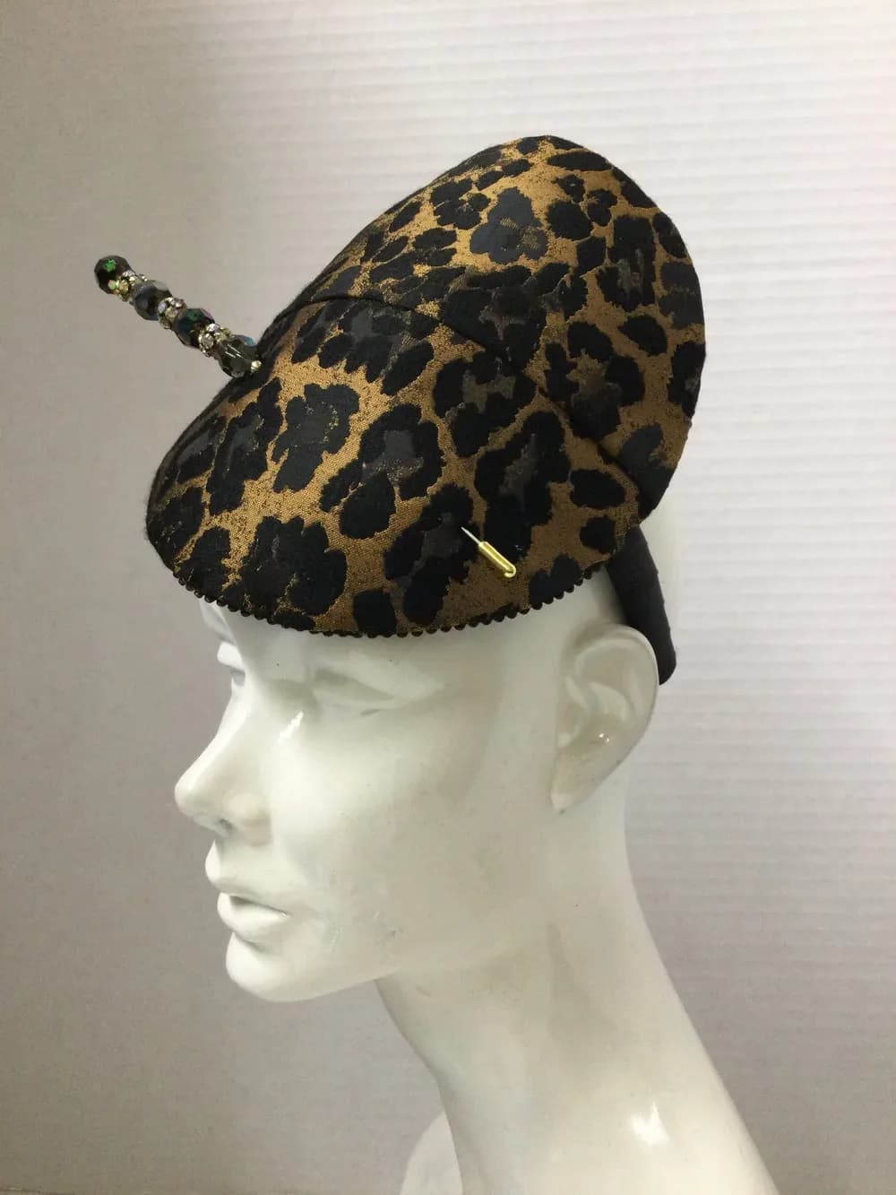 FS779 Leopard print brocade fascinator