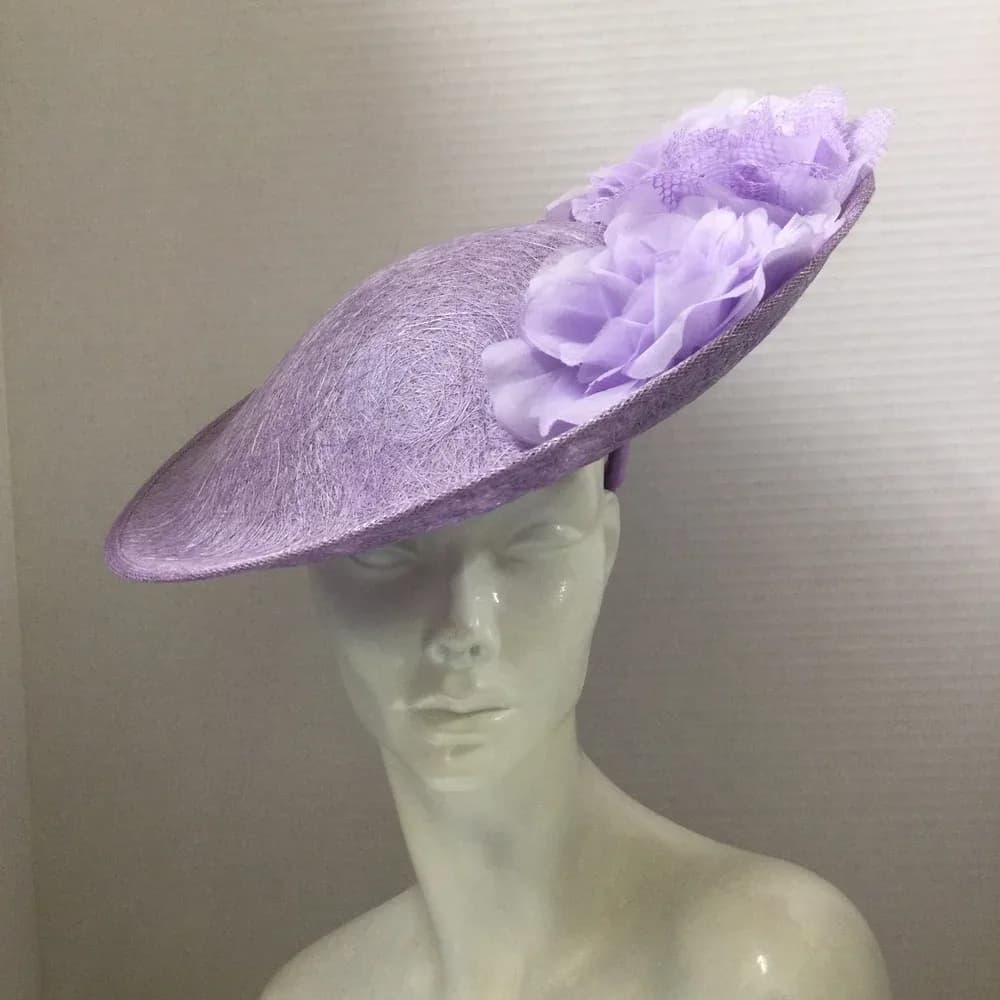 FS741 Lavender Fascinator with flowers