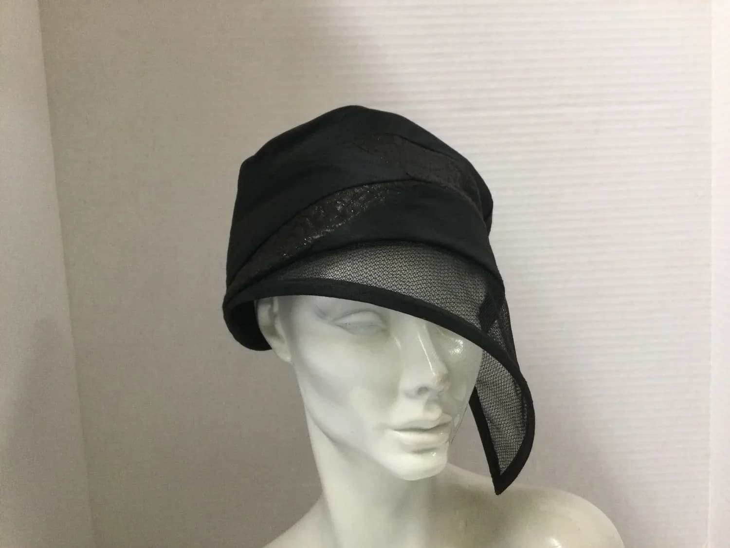 CS629 Black patchwork lightweight fabric hat
