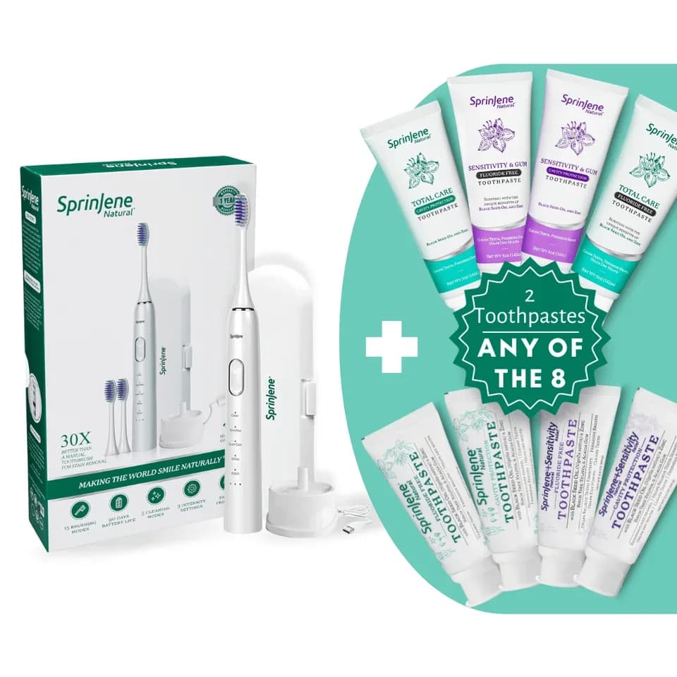 SprinJene Natural® - Deluxe Toothbrush Bundle