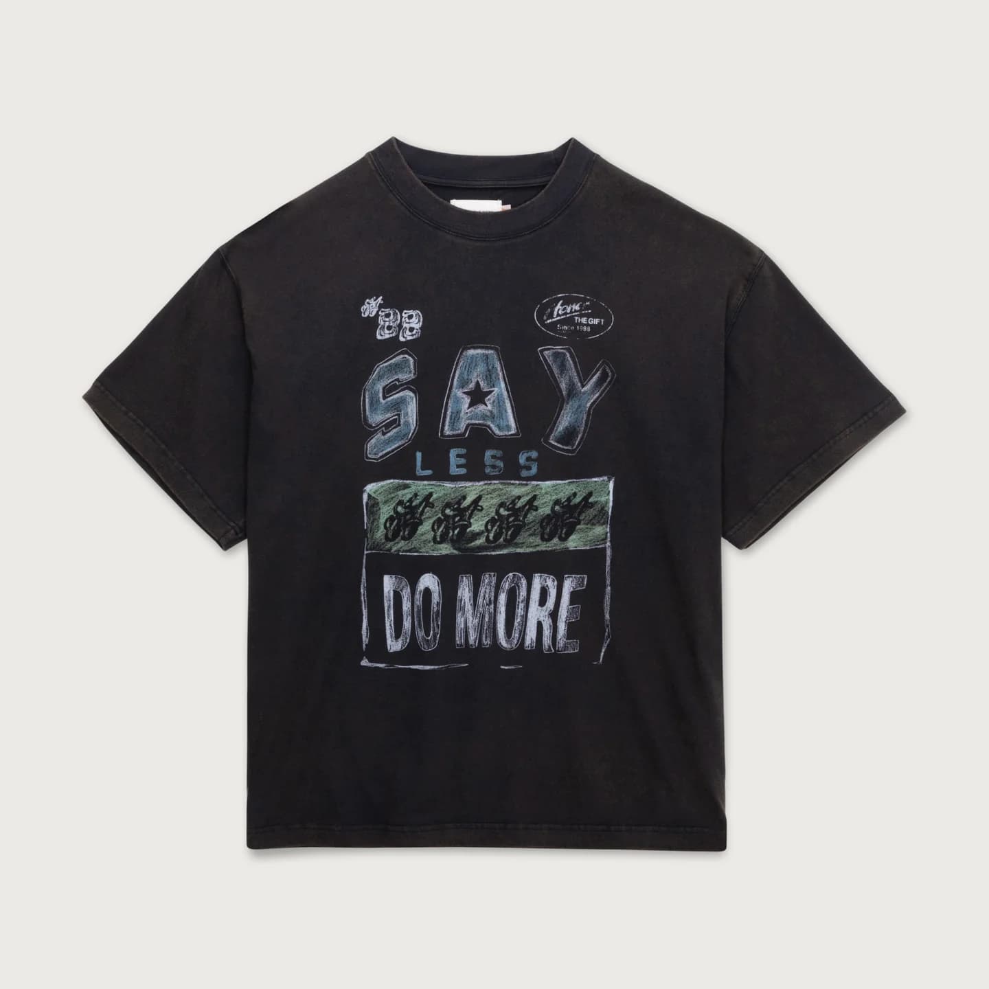 Say Less Do More Tee - Black/White