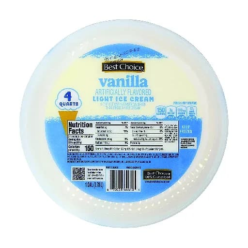 Best Choice Light Vanilla Ice Cream 4 Qt