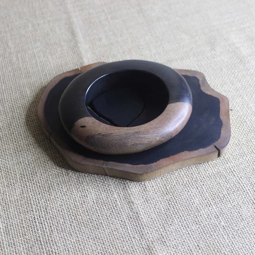 Ebony Wood hand carved Slip on Bangle