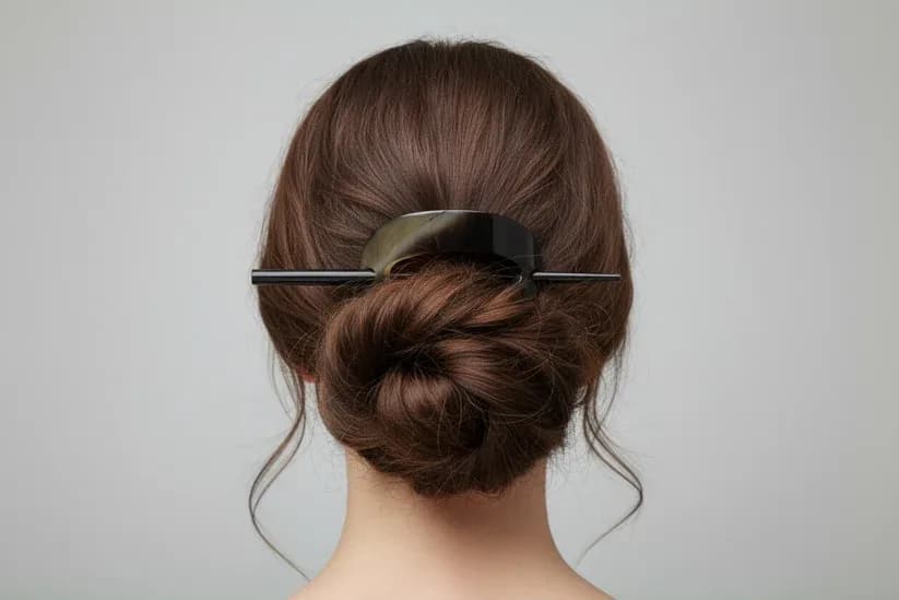 Buffalo Horn Hair Slide Barrette — Handcrafted Sustainable Hair Accessory