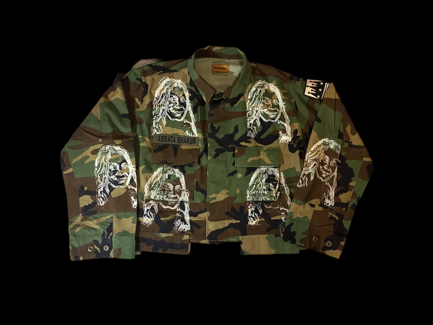 ASSATA SHAKUR CROPPED CAMO