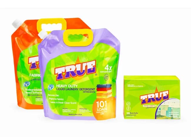 1 True Laundry Detergent + 1 Plant Based Fabric Softener • 101 Load Combo + True Laundry Dryer Sheet - 100 Count