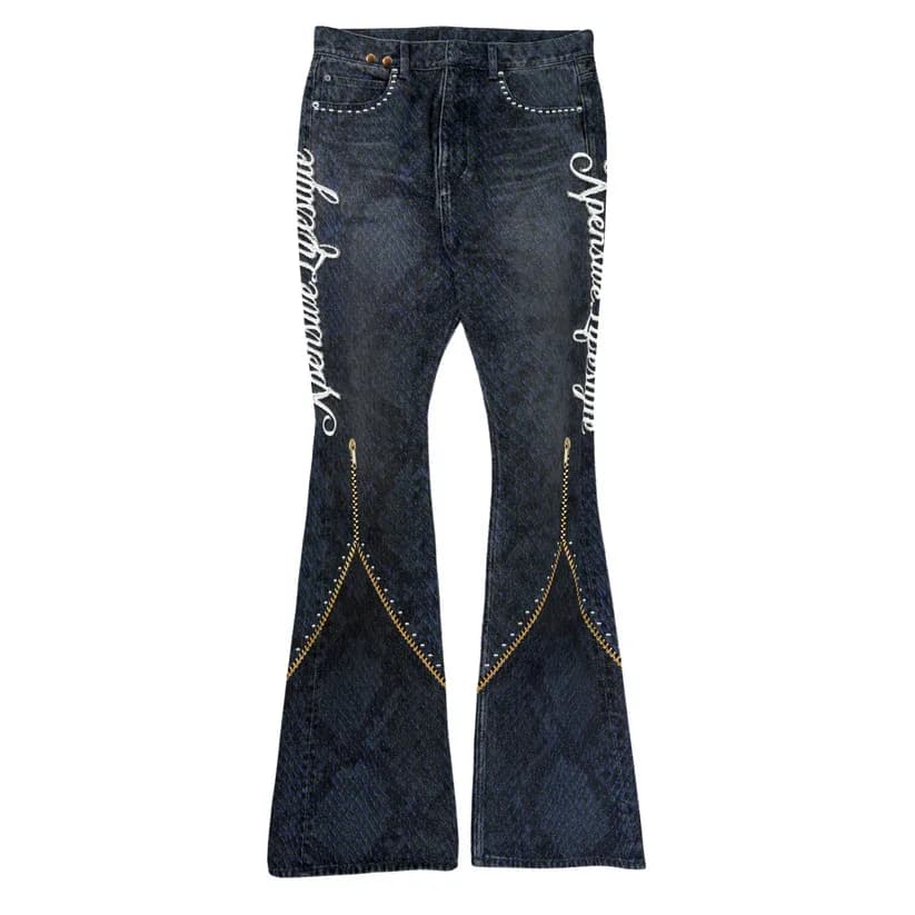 Femme Python Denim Noir