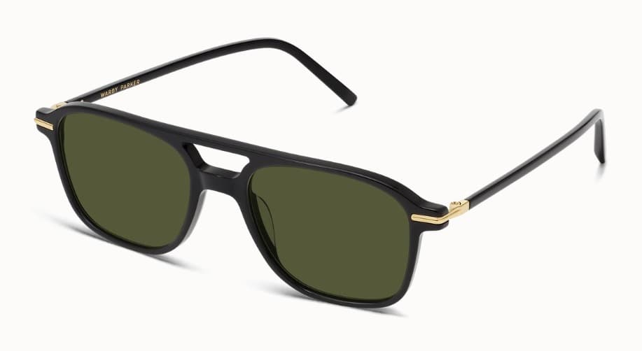 Brimmer - Jet Black with Polished Gold